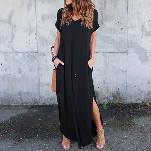 Сексуальное женское платье размера плюс 5XL, лето 2022, однотонное повседневное платье макси с коротким рукавом для женщин, длинное платье, женские платья