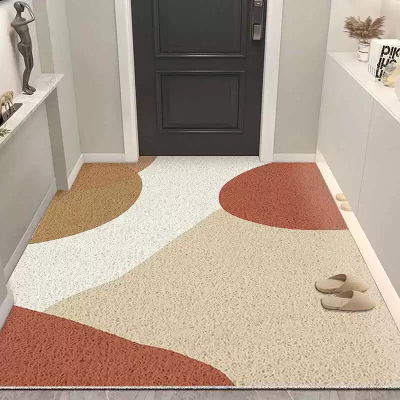 Washable PVC Door Mat Non-Slip Dirt Resistant Extra Large Entrance Rug for Hallway Home Decor