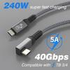 Thunderbolt USB 4 угловой кабель 90 градусов 40 Гбит/с USB4 Elbow Type C Thunderbolt3 4 кабель передачи данных USB C PD240W быстрая зарядка