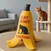 1/2Pcs Cat Vomit Caution Sign Banana Peel Cat Vomit Warning Sign Home Office Mini Table Sign Humorous Decoration Animal Lovers Gift