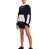 Under Armour Color Block Spliced Casual Sports Fleece Hoodie American Vintage Sweatshirt Women Hoodies Black 1369851-001