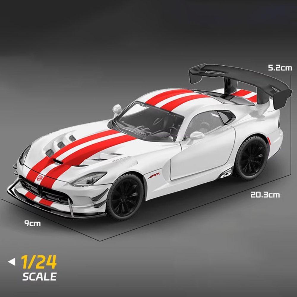 1:24 Viper Hellcat Спортивный Автомобиль Модель Игрушка Сплав Литье под Давлением Звук Свет Оттяжка Колесо Рулевое Управление Гоночные Автомобили Модели Дисплей Украшения