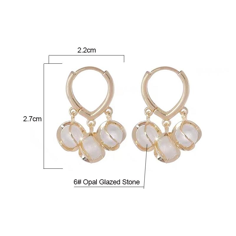 Новые модные изысканные спиральные опаловые серьги-шарики для женщин и девочек, легкие, роскошные, темпераментные, ювелирные изделия для вечеринки, подарок