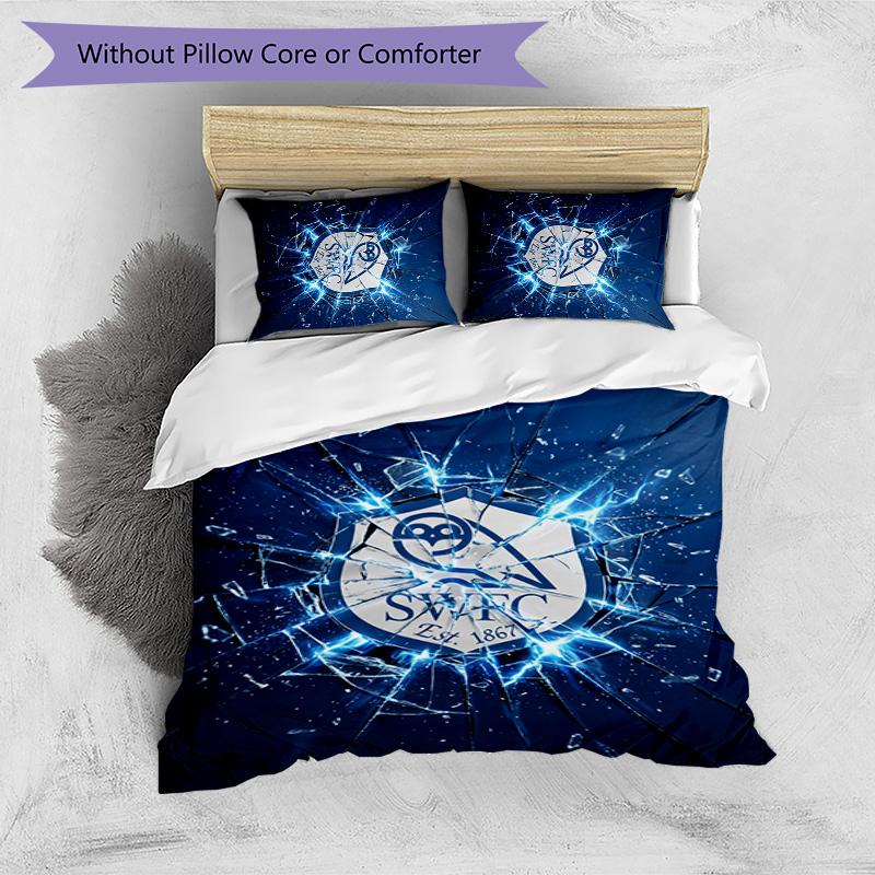 Sheffield Wednesday Football Printed 3 Pieces Bedding Set, Comfortable Skin Friendly Bedroom Duvet Cover Set