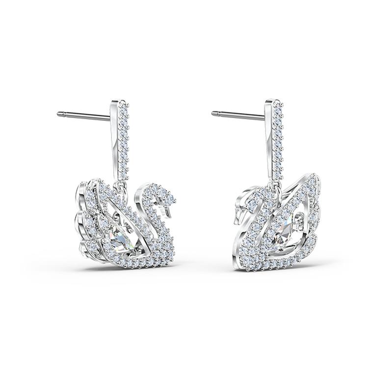 Swarovski Серьги-бантики из искусственного хрусталя для женщин, белые