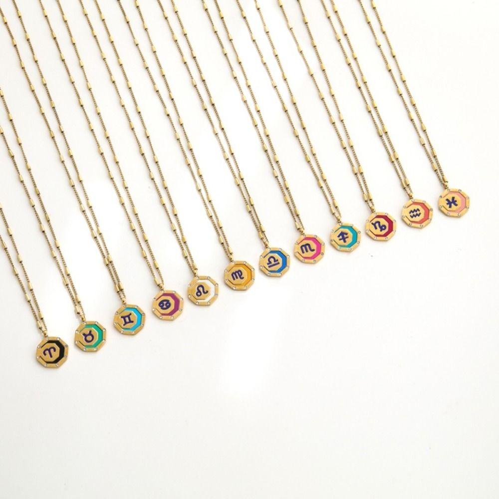 Цепи из титановой стали, 12 знаков зодиака, ожерелье с подвеской, корейский стиль, ювелирные изделия, модный дизайн