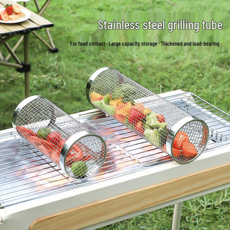 Rotating Stainless Steel BBQ Grilling Basket