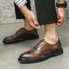Мужская обувь большого размера, четыре сезона, новые повседневные кожаные туфли, модные мужские деловые туфли, трендовые свадебные туфли с гравировкой