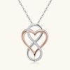 Silvere Glam Стильное и элегантное ожерелье с муассанитом в форме сердца, Высококлассная серебряная подвеска, Новая цепочка на ключицу из розового золота