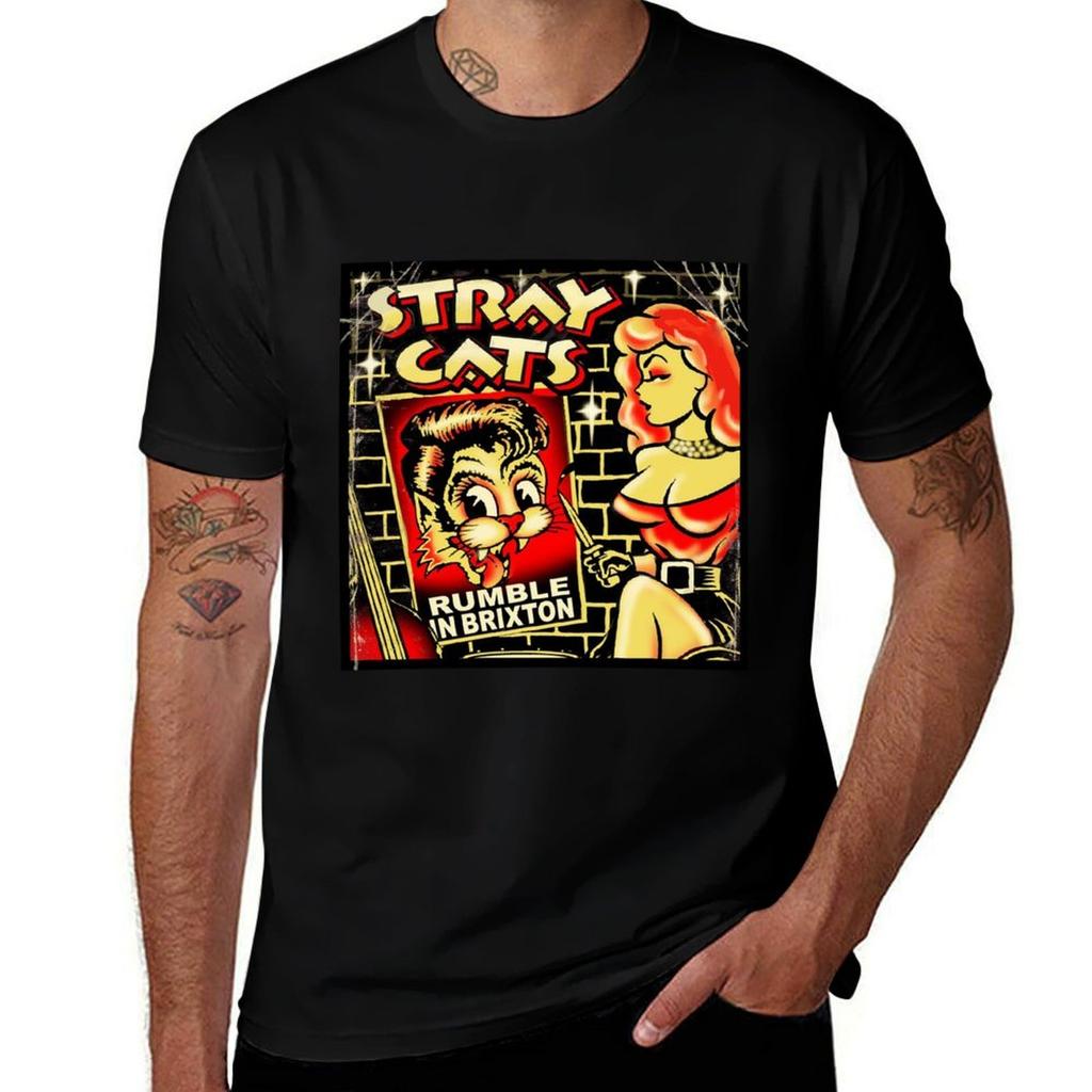Футболка Stray Cats Brian Setzer Модная футболка с принтом для мужчин