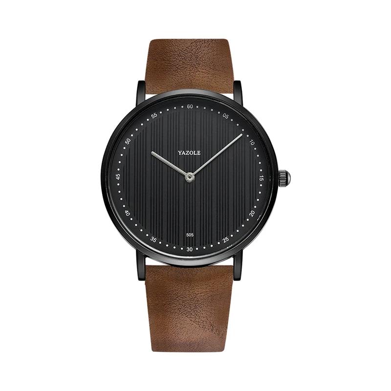 YAZOLE Quartz Watches For Men Casual Minimalist Ultra-thin Mens Watch 30M Waterproof Simple Leather Belt Male Clock Montre Homme