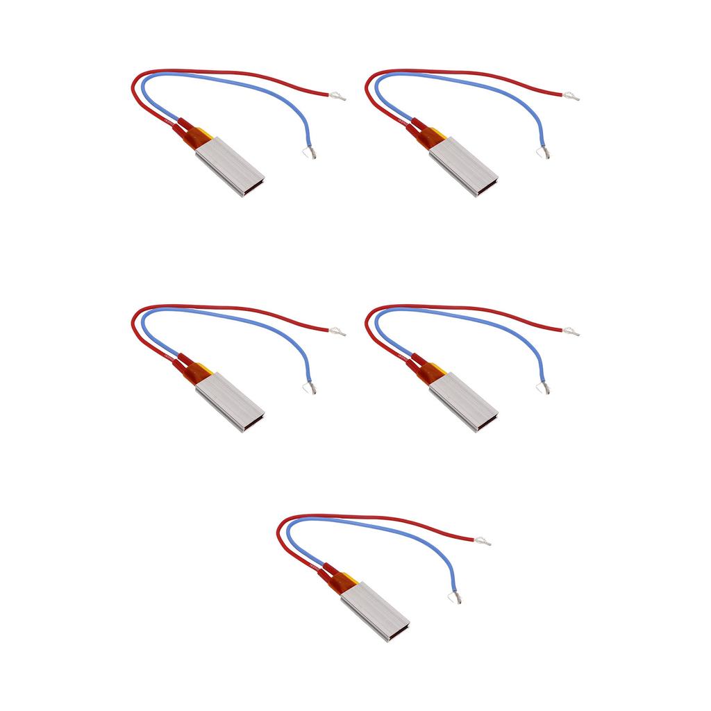 5 шт. Нагревательный элемент PTC Алюминиевый корпус Керамический термостат Нагревательная пластина 220 В 200 градусов Цельсия Красный Синий Кабель