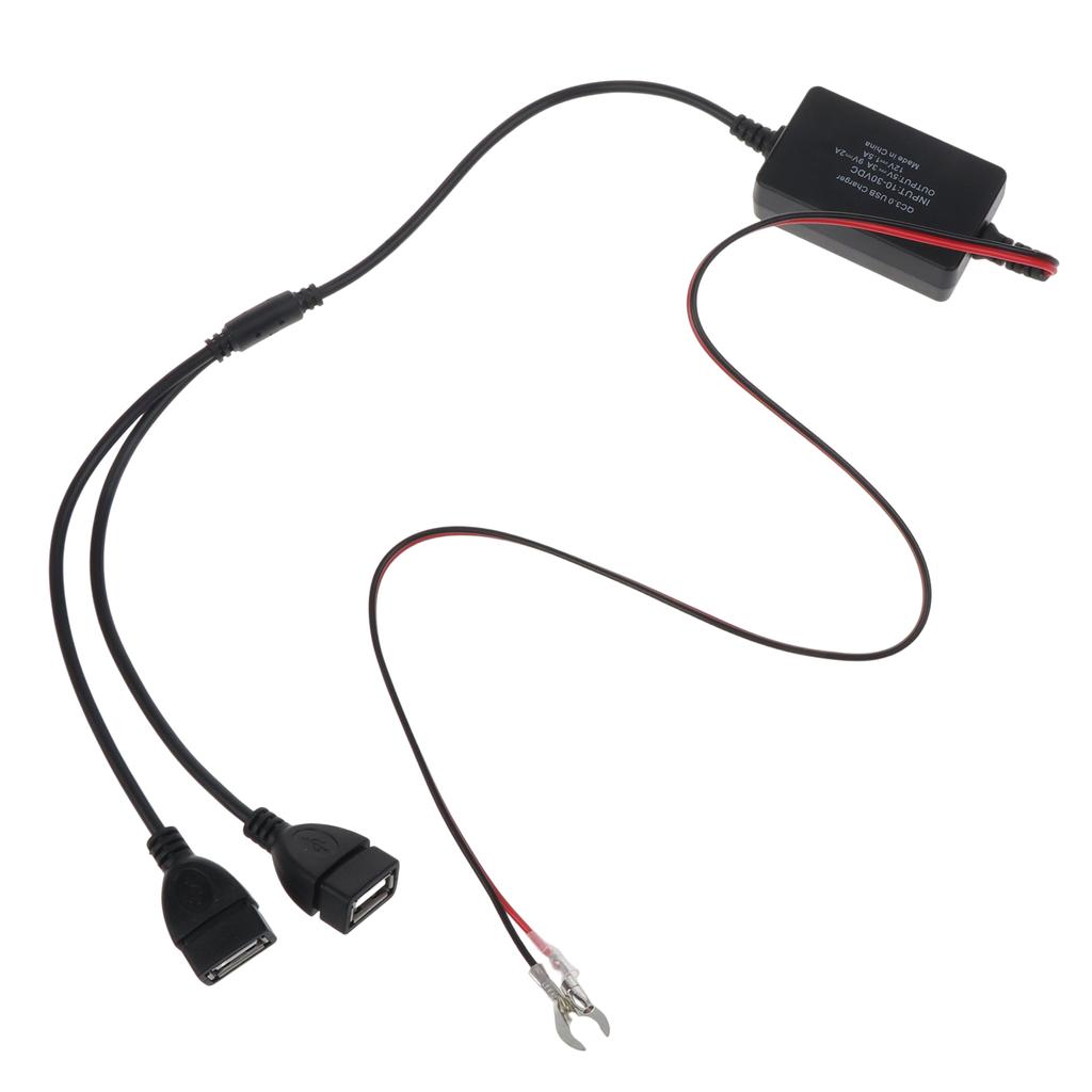 Двухпортовый USB-модуль зарядки QC3.0 Водонепроницаемый Преобразователь DC10V- 30V в 5V 3A Модуль понижающий DC-DC Адаптер питания