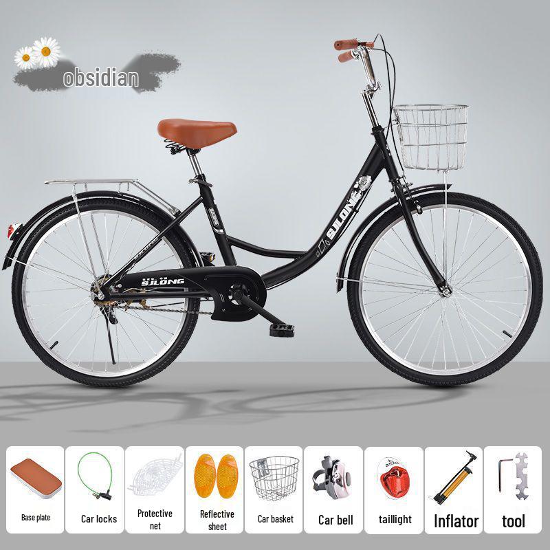 Retro Lightweight Commuter Bicycle - 22/24/26" Solid Tires for Adults