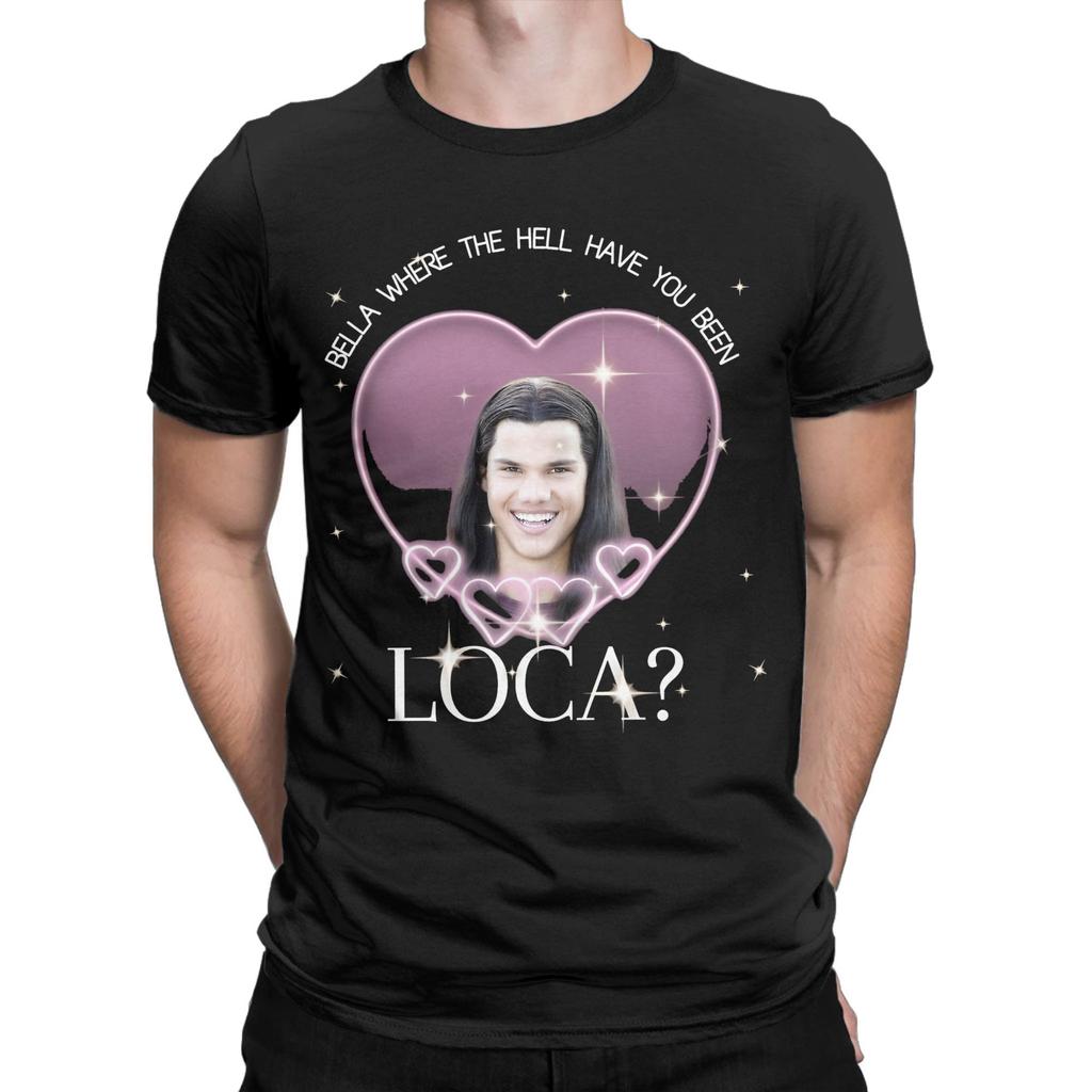 Мужская футболка Jacob Twilight Bella Where The Hell Have You Been Loca Хлопковые топы из фильма Винтажные футболки с коротким рукавом и круглым вырезом Плюс