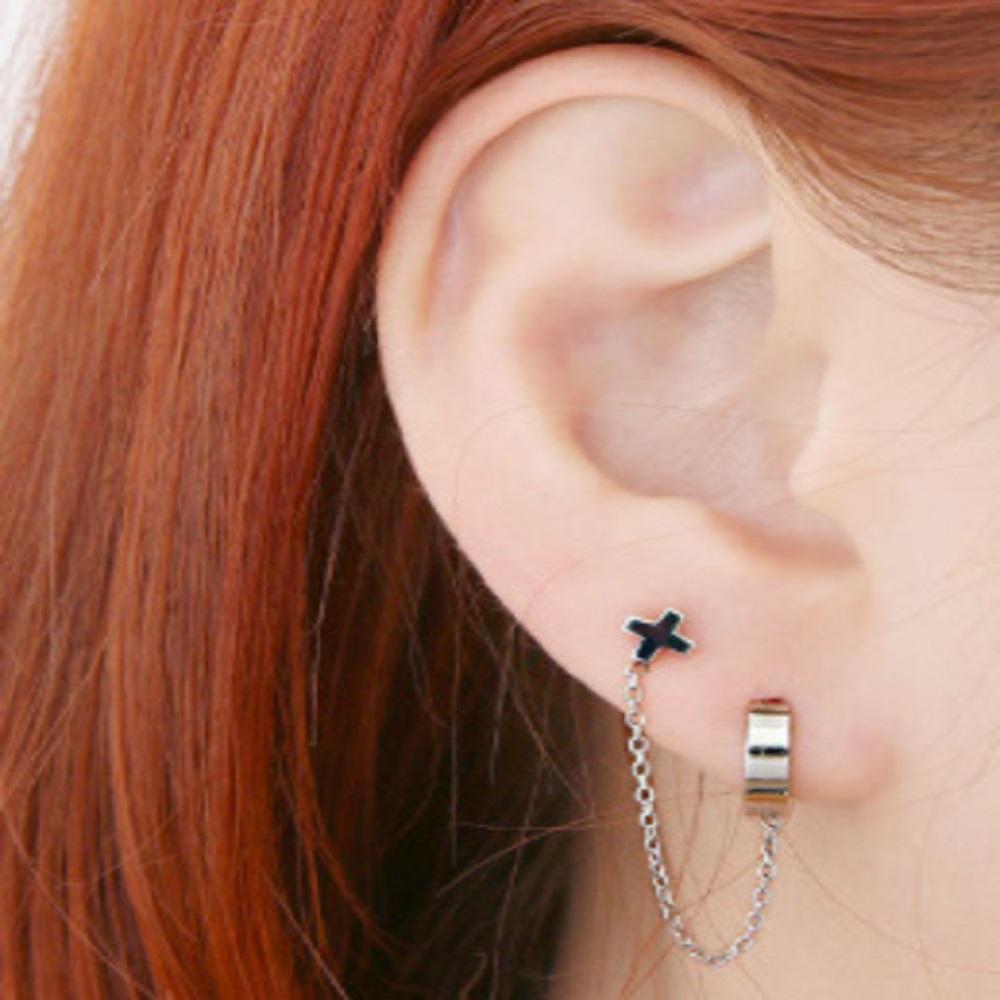 Surgical Piercing Round Cross Chain Piercing