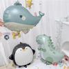 Matte Cartoon Theme Animal Aluminum Film Balloon Penguin Whale Dinosaur Children'S Birthday Party Decoration Arrangement