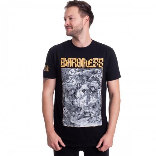 Baroness Unisex Adult Gold & Grey Back Print Cotton T-Shirt