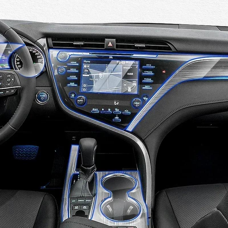 ТПУ для Toyota Camry 2018- Прозрачная Защитная Пленка Наклейки в Салон Автомобиля Панель Центрального Управления Дверь Воздуховод Передачи Навигация