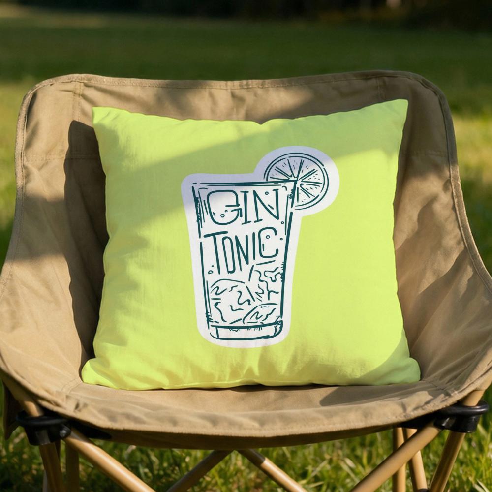 Gin Tonic Cocktail Print Cushion Cover Soft Reversible Durable Pillow Cover MultiScene Use for Home Car Daily Comfort