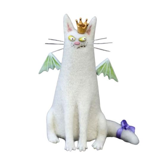 Шерстяной войлок Фамильяры Причудливые войлочные украшения ручной работы Капризные куклы кошки/опоссума Коллекционная фигурка животного для декора стола, полки, столешницы