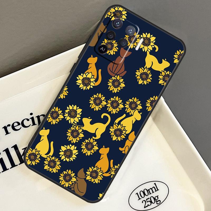 Beautiful Yellow Sunflower For Oppo A17 A15 A16 A18 A94 A74 A54 A38 A58 A78 A98 A40 A60 A80 A76 A96 A57 A77 A5 Pro Case