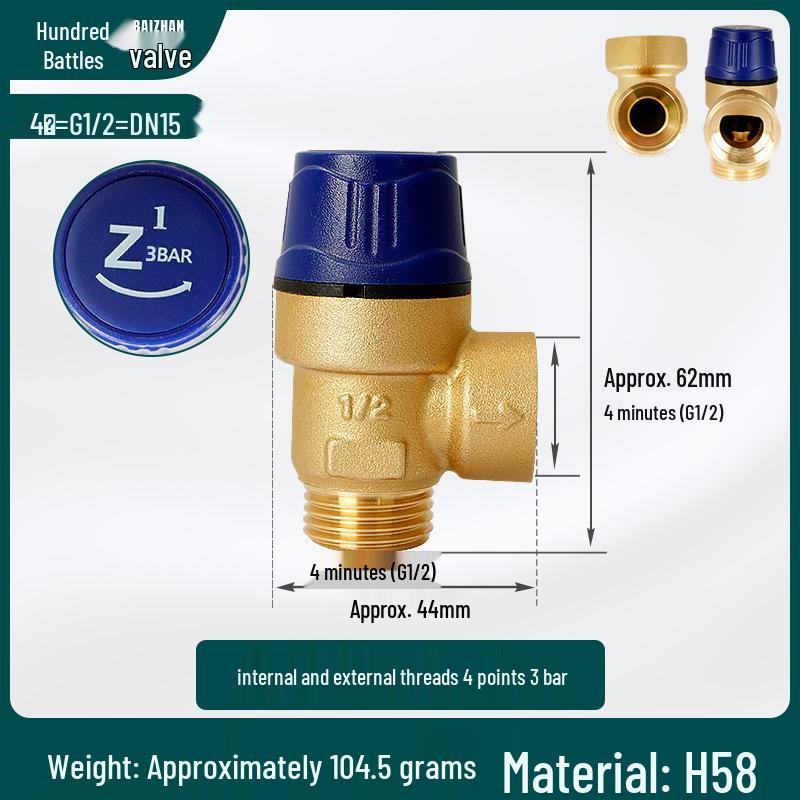 Brass Thread Safety Valve Solar Angle Valve Automatic Pressure Relief Tap