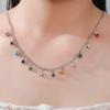 12-каменная разноцветная бриллиантовая дофаминовая цепочка на ключицу Нишевый дизайн Универсальное модное цветное ожерелье для женщин Подарок
