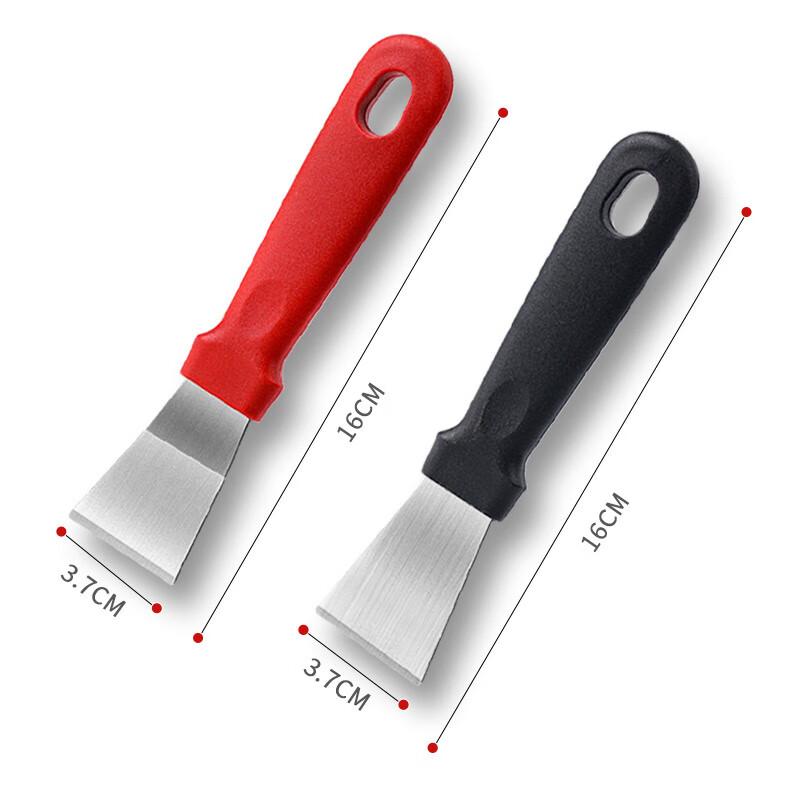 Dipuer Kitchen Cleaning Spatula Set of Five Pieces, Stainless Steel Pot Bottom Scraper, Grease And Stain Removal Tool, Household Cleaning Utensils