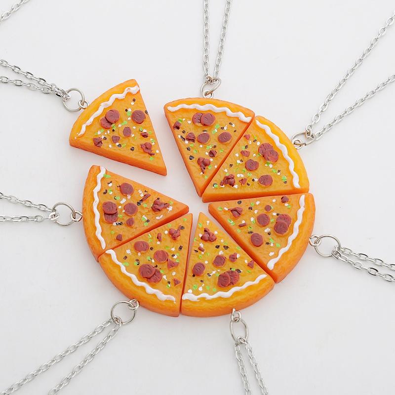 Fashion Creative Pizza Pendant Necklaces Unique All-match Necklace for Men Women Family Friendship Christmas Gift