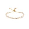18K Gold Plated Freshwater Pearl Adjustable Pull-Through Bracelet Women Lightweight Luxury Handmade Beaded Jewelry