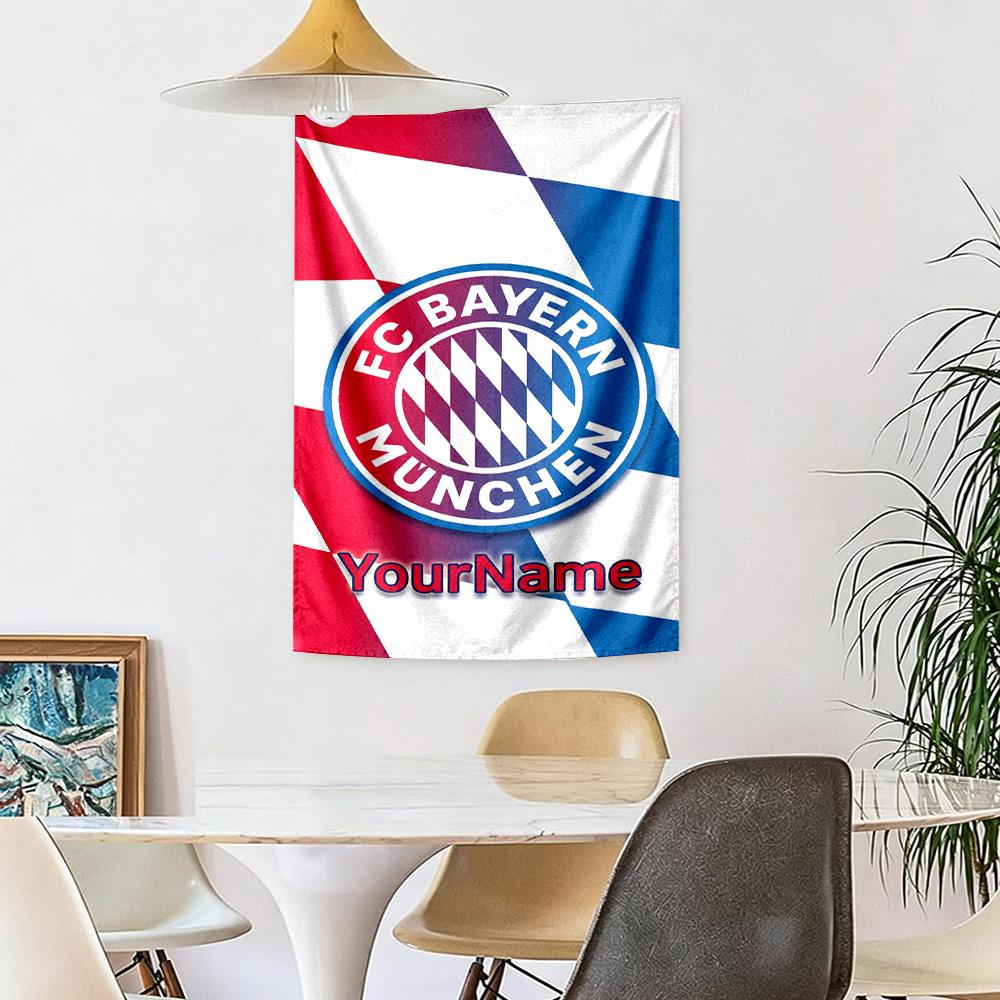 Fc Bayern Mnchen Custom Your Name Wall Decor Tapestry Art For Pet Memorial Birthdaywedding Party Backdrop Family Gift