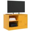 VidaXL Meubles TV 2 pcs jaune moutarde 67x39x44 cm acier, banc TV, meuble télé, meuble multimédia, buffet TV, meuble hifi, 841698