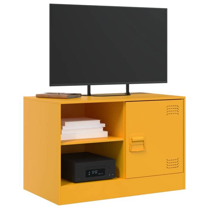 VidaXL Meubles TV 2 pcs jaune moutarde 67x39x44 cm acier, banc TV, meuble télé, meuble multimédia, buffet TV, meuble hifi, 841698