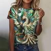 3D Printed Stereoscopic Animal T-Shirt For Women Dragon Phoenix Graphic Tees Summer Casual T Shirts O-Neck Tops Short Sleeves