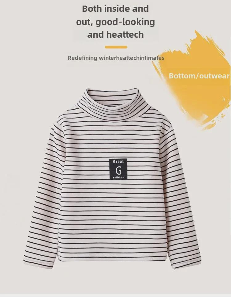 Детский уютный бархатный свитер - теплый топ со средним воротником для мальчиков и девочек (Осень зима)