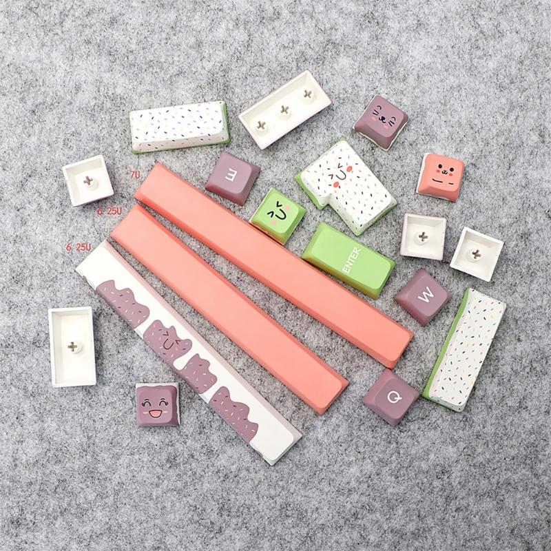 Милые мультяшные колпачки для клавиш 9,5 мм XDA Высота 7U Space Keycap Set PBT 5-сторонний термосублимационный подходит для механической клавиатуры