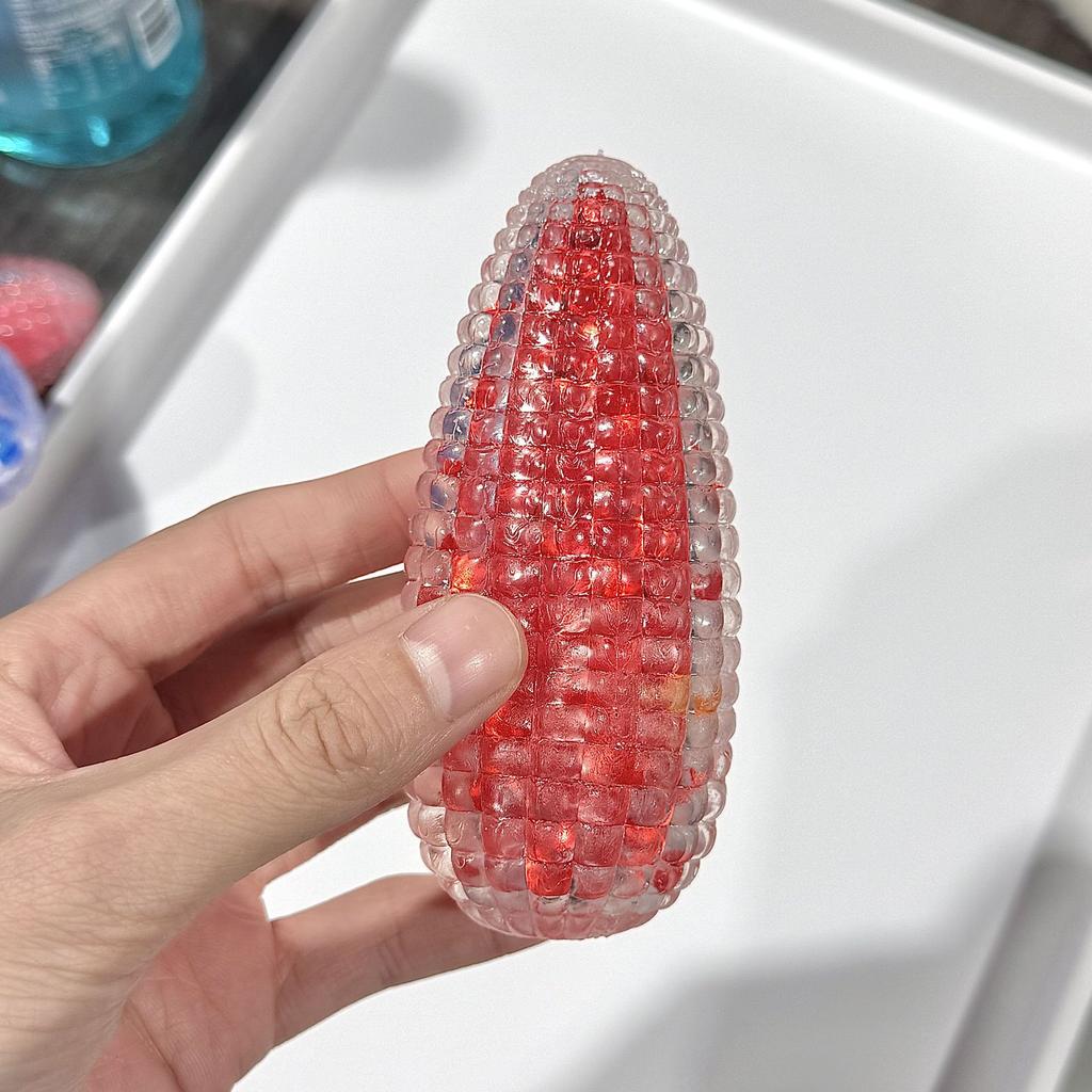 Squishy Glaze Effect Crystal Corn Squishy Toy Soft Squeeze Stress Ball Portable Fidget Relax Vent Toy For Kids Adults