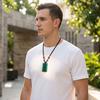 Натуральный Кристалл Подвеска Ожерелье, Целебный Камень Энергии с Регулируемой Плетеной Веревкой, Полированный Искусственный Камень Украшение для Мужчин Женщин Прямоугольник