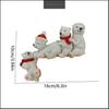 Christmas resin ornament polar bear statue Christmas indoor craft decoration