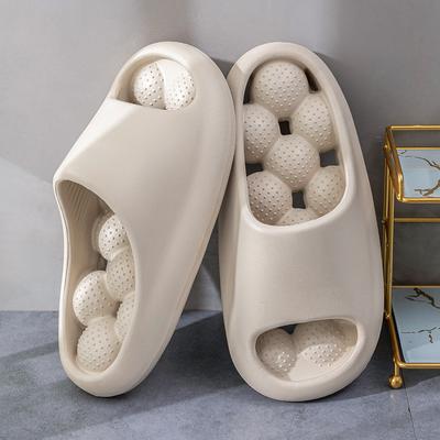 Женские повседневные тапочки 2024 года, летние новые толстые подошвы для любителей ванной комнаты, нескользящие массажные туфли для дома и улицы, дышащие сандалии
