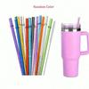 12 шт. многоразовых блестящих пластиковых трубочек с чистящей щеточкой, жесткие не опрокидывающиеся трубочки для питья, для домашней вечеринки в баре Tumbler