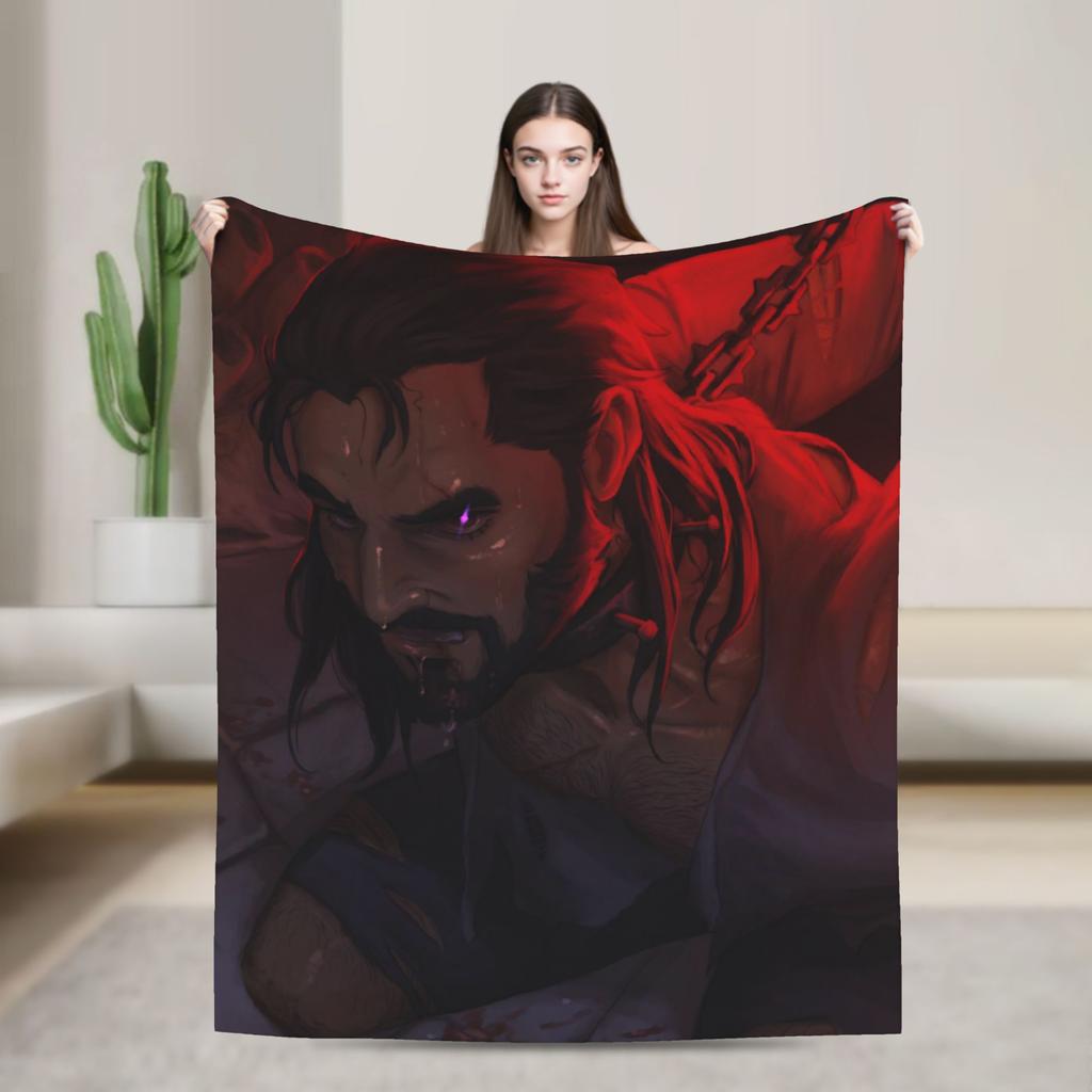 Dragon Age The Veilguard Lucanis Dellamorte Пледы Флисовые Смешные Теплые Пледы для Дома Все Сезоны Уличные