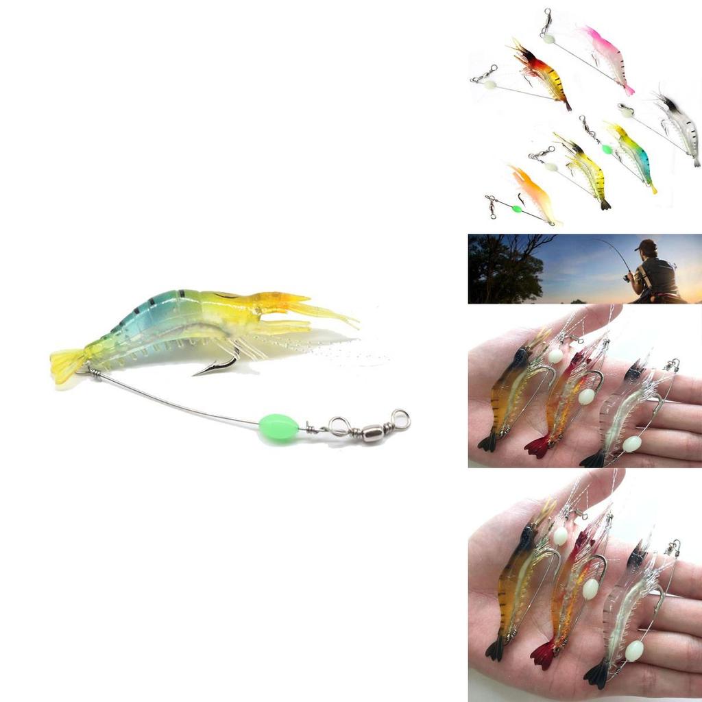 Мягкая приманка Baitmaster в виде креветки со светящимся эффектом для ночной рыбалки и ловли черного басса
