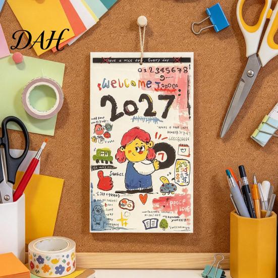 Artistic Graffiti Calendar 2027 Hand Drawn Wall Calendar, Hand-Painted Illustrations 12 Modern Hanging Monthly Planner, Jan-Dec for Home Office