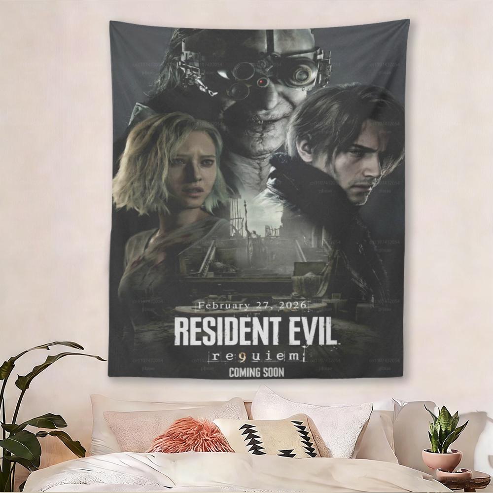 Resident EEvil 9 Horror Tapestry Wall Art for Game Room Bar Home Decor