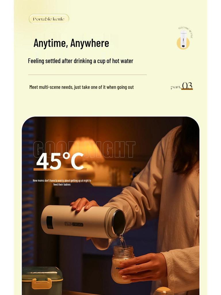 Портативный чайник 110 В с вилками США, Великобритании, ЕС - Изолированная электрическая кружка из нержавеющей стали 316.