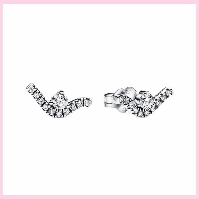 925 Silver Snowflake Butterfly Dragonfly Stud Earrings Avocado Star Moon Cat Paw Small Earrings For Women Jewelry Pendientes
