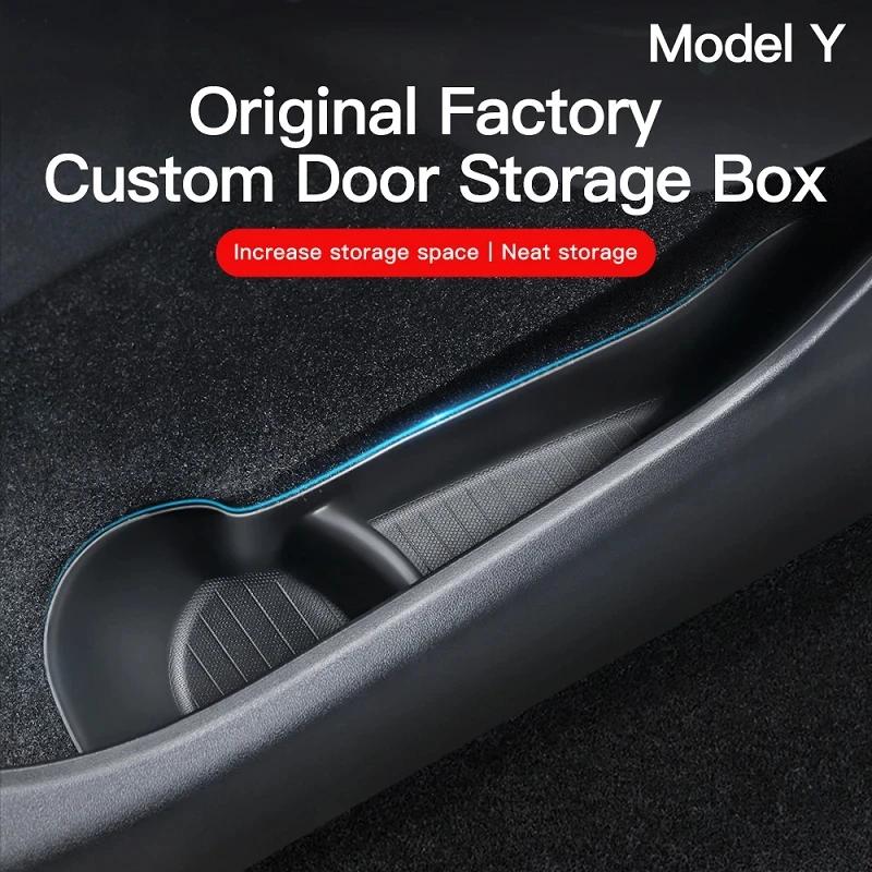 Для Tesla Model 3 Y 2024-2024 автомобильный ящик для хранения на боковой двери, передний и задний боковой ящик для хранения из термопластичного эластомера, лоток для хранения, аксессуары для интерьера