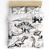 Cartoon Dinosaur Duvet Cover with Pillow Case Custom 3pcs Bedding Set Quilt Cover Double Bed Home Textile